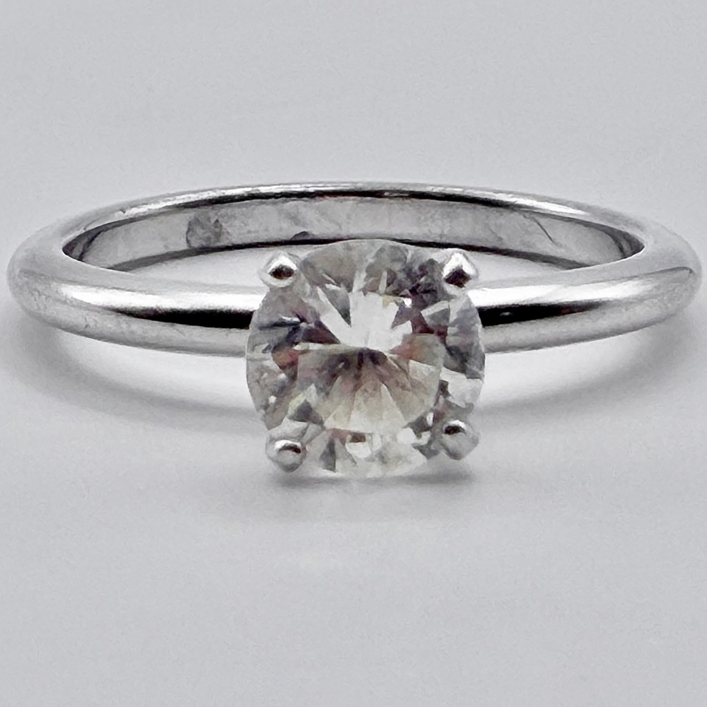 Estate Silver Ring with Clear Gemstone